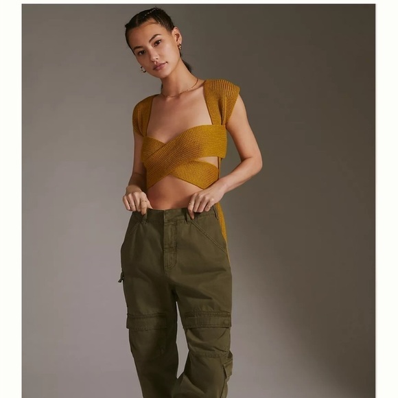 Anthropologie Maeve Multi Way Cross-Tie Wrap Vest Knit Top - Picture 2 of 9